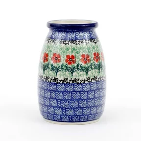 Wazon ceramiczny 196 h-12,5cm <br> 1916X Czerwone kwiatuszki